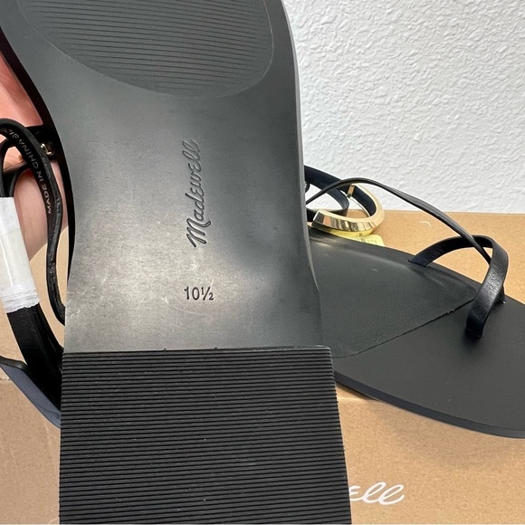 Madewell The Vira Bangle Ankle-Wrap Sandal in Leather in True Black Size 10.5 - Picture 12 of 12